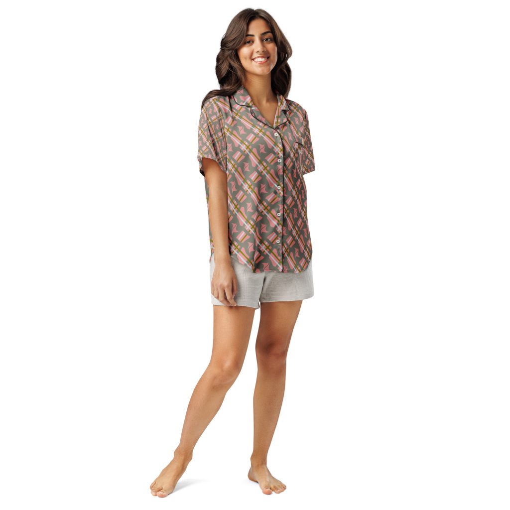 all-over-print-womens-short-sleeve-pajama-top-black-front-67c6c793666eb